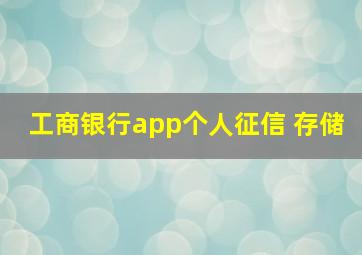 工商银行app个人征信 存储